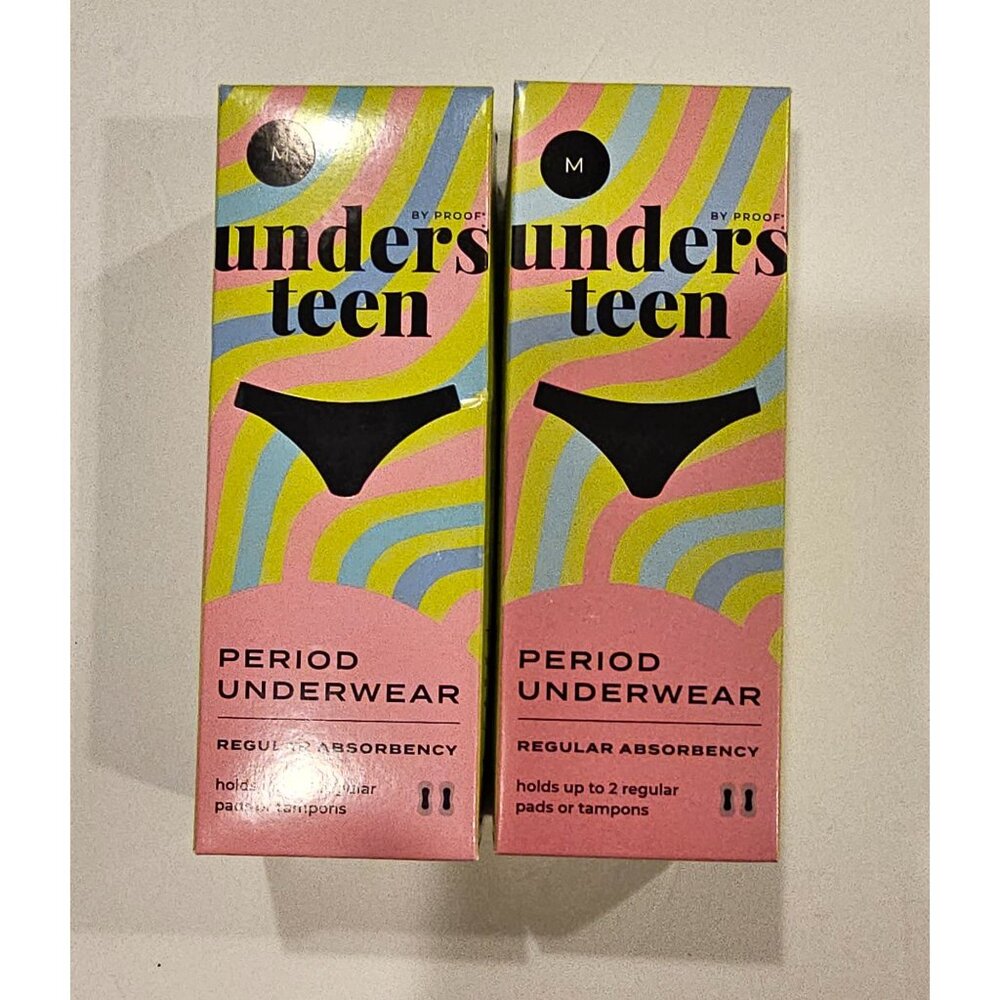 Lot of 2 Proof. Brief, Moderate Absorbency Period Underwear for Women - Unders M